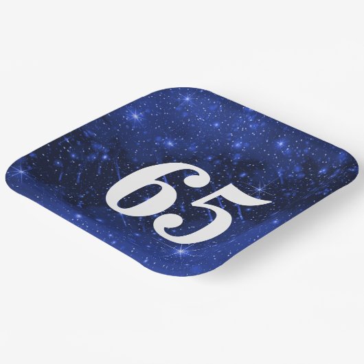 Assiettes En Carton Star Galaxy Pour 65e fête d'anniversaire (Angulaire)