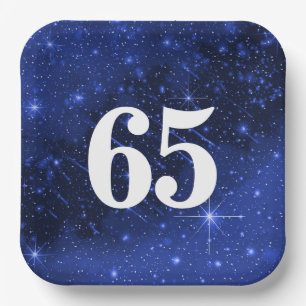 Assiettes En Carton Star Galaxy Pour 65e fête d'anniversaire