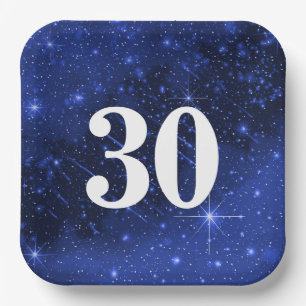 Assiettes En Carton Star Galaxy Pour la fête du 30e anniversaire