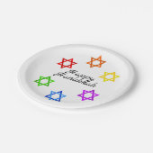 Assiettes En Carton Star of David Hanoukka Pride Holiday (Angle)