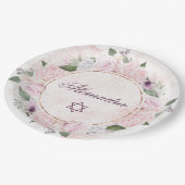 Assiettes En Carton Star Of David Jewish Girl Baby Naming Rose (Angle)