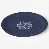 Assiettes En Carton Star of Life Paramedic Carbon Fibre Style (Angle)