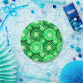 Assiettes En Carton Starburds et pingwheel, vert pin foncé (Fête)