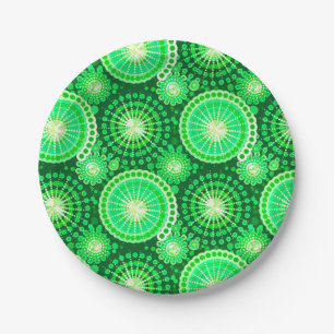 Assiettes En Carton Starburds et pingwheel, vert pin foncé
