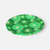 Assiettes En Carton Starburds et pingwheel, vert pin foncé (Angle)