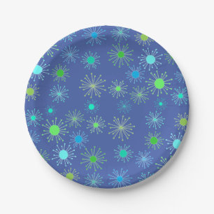 Assiettes En Carton Starburst rétro du milieu du siècle