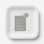 Assiettes En Carton Starfish and Sand Dollar - Mariage plage (Recto)