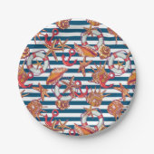 Assiettes En Carton Starfish and Stripes (Devant)