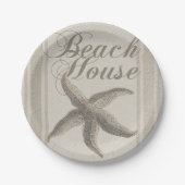 Assiettes En Carton Starfish Beach House Plage Côté Côte (Devant)