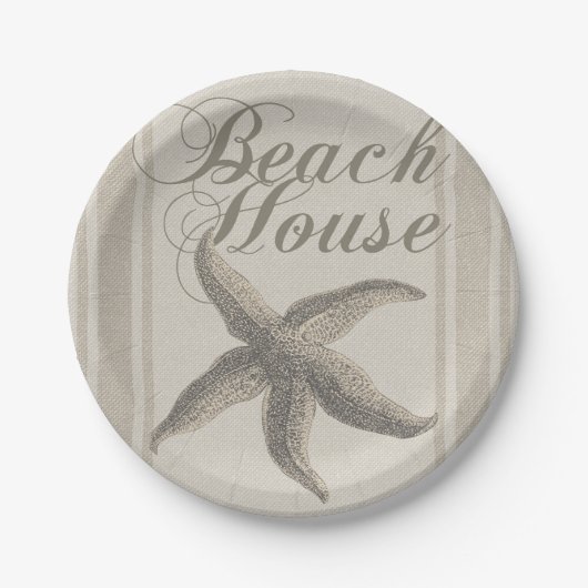 Assiettes En Carton Starfish Beach House Plage Côté Côte (Devant)