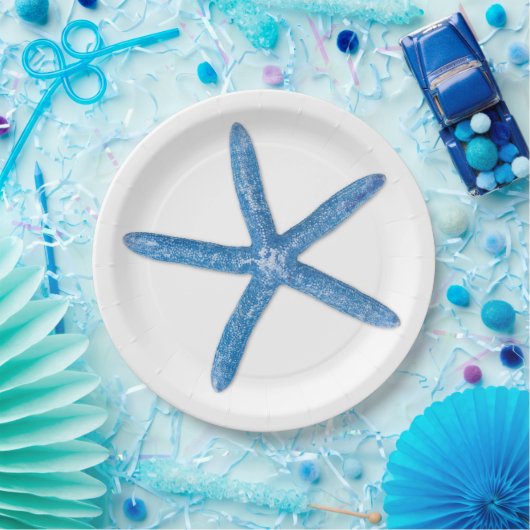 Assiettes En Carton Starfish bleu (Fête)