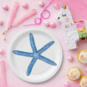 Assiettes En Carton Starfish bleu (Fête)