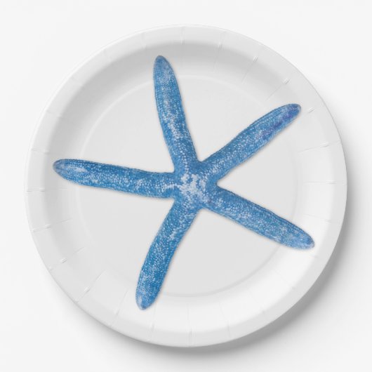 Assiettes En Carton Starfish bleu (Devant)