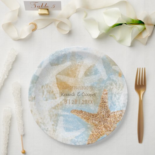 Assiettes En Carton Starfish Coastal Beach Theme Event Paper Plate (Mariage)
