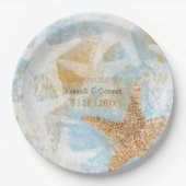 Assiettes En Carton Starfish Coastal Beach Theme Event Paper Plate (Devant)