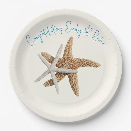 Assiettes En Carton Starfish Couple Félicitations Couple Couple Custom (Devant)