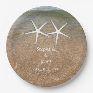 Assiettes En Carton Starfish Cute Couple Beach Mariages nautiques 2023