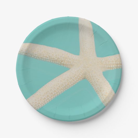 Assiettes En Carton Starfish élégant océan moderne plage turquoise (Devant)