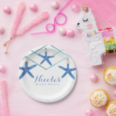 Assiettes En Carton Starfish & Modern Lines Élégante plage personnalis (Fête)