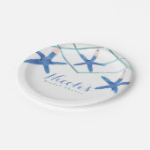 Assiettes En Carton Starfish & Modern Lines Élégante plage personnalis (Angle)