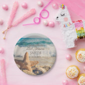 Assiettes En Carton Starfish Ocean Sand Beach Plaques en papier de mar (Fête)