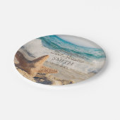 Assiettes En Carton Starfish Ocean Sand Beach Plaques en papier de mar (Angle)