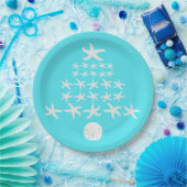 Assiettes En Carton Starfish Sand Dollar Aqua Noël tropical (Fête)