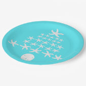 Assiettes En Carton Starfish Sand Dollar Aqua Noël tropical (Angle)