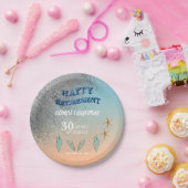 Assiettes En Carton Starfish Seashells Parties scintillant argent joye (Fête)