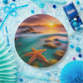 Assiettes En Carton Starfish sur la plage à Dawn (Fête)