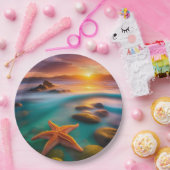 Assiettes En Carton Starfish sur la plage à Dawn (Fête)