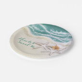 Assiettes En Carton Starfish sur la plage Mer Turquoise Fête de l'océa (Angle)