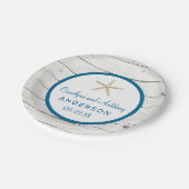 Assiettes En Carton Starfish Whitewashed Wood Beach Wedding Collection (Angle)