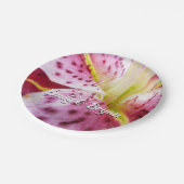Assiettes En Carton Stargazer Lily brillant Magenta Floral (Angle)