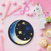 Assiettes En Carton Starlit Adventure : Lune et étoiles (Fête)