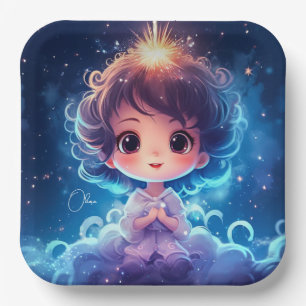 Assiettes En Carton Starry Little Princess Nightime Girly Personnalise