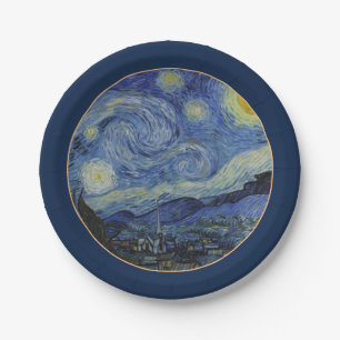 Assiettes En Carton Starry Night & Van Gogh /fameux papier d'art vinta