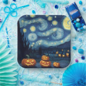 Assiettes En Carton Starry Night Van Gogh Halloween (Fête)