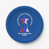 Assiettes En Carton Stars et rayures Patriot (Devant)