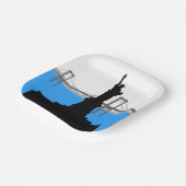 Assiettes En Carton Statue of Liberty Silhouette New York Skyline (Angulaire)