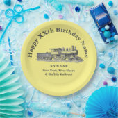 Assiettes En Carton Steam Train homme's Birthday Party Plaque papier (Fête)