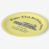 Assiettes En Carton Steam Train homme's Birthday Party Plaque papier (Angle)
