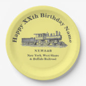 Assiettes En Carton Steam Train homme's Birthday Party Plaque papier (Devant)