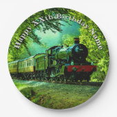 Assiettes En Carton Steam Train Man's Birthday Party (Devant)