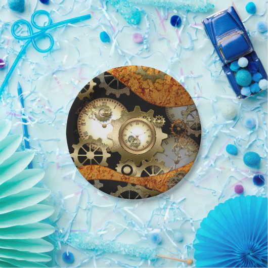 Assiettes En Carton Steampunk (Fête)