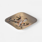 Assiettes En Carton Steampunk Mécanique Cheval & Lady Papier Plaque (Angulaire)