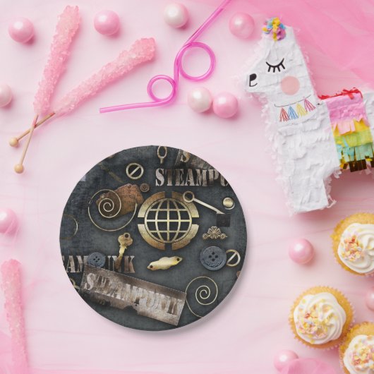 Assiettes En Carton Steampunk, scrapbooking (Fête)
