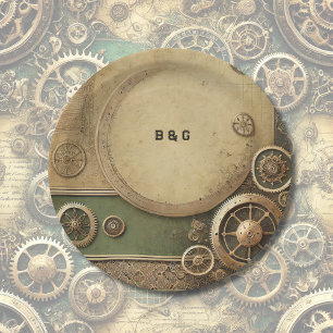Assiettes En Carton Steampunk Victorian Gearwork Mariage