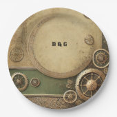 Assiettes En Carton Steampunk Victorian Gearwork Mariage (Devant)