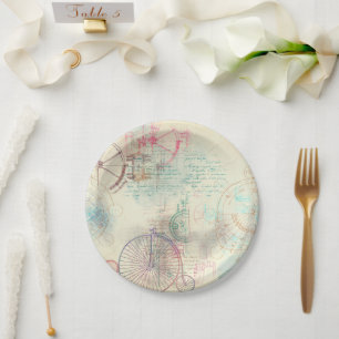 Assiettes En Carton Steampunk victorien   Watercolor Grunge Pastel